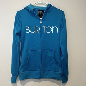 Burton Dryride Turquoise Blue Full Zip Fleece Hoodie Small Outdoor Ski‎ Skater